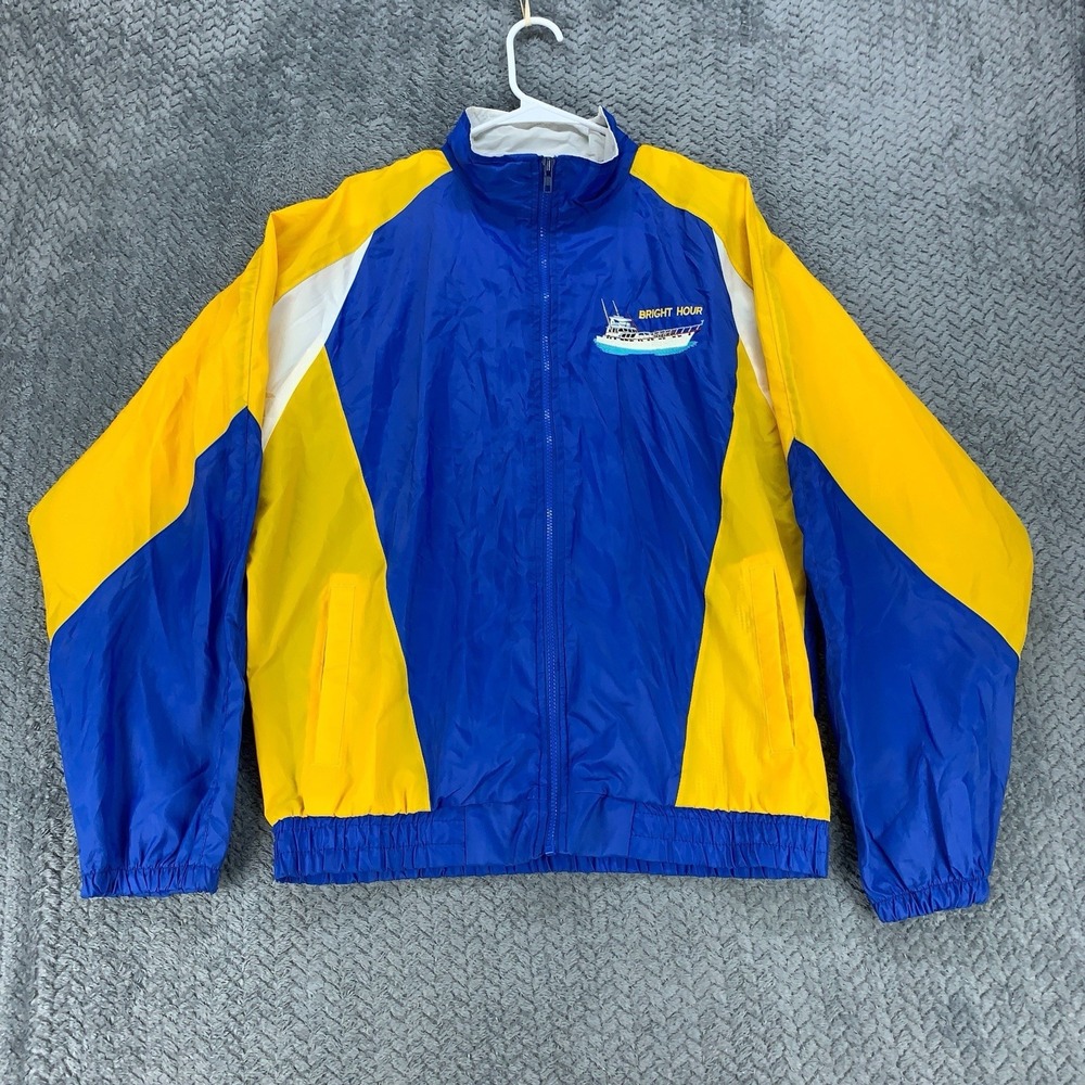 Vintage Hartwell Viasport Windbreaker Men's Large Full Zip Colorblock USA Made